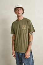 Rhythm Mens Rhythm Mens Worn Path SS T-Shirt - Olive CD26M-PT04-OLI-S Rhythm Mens Worn Path SS T-Shirt Olive Splash Swimwear Mens Tee S 9360397464382