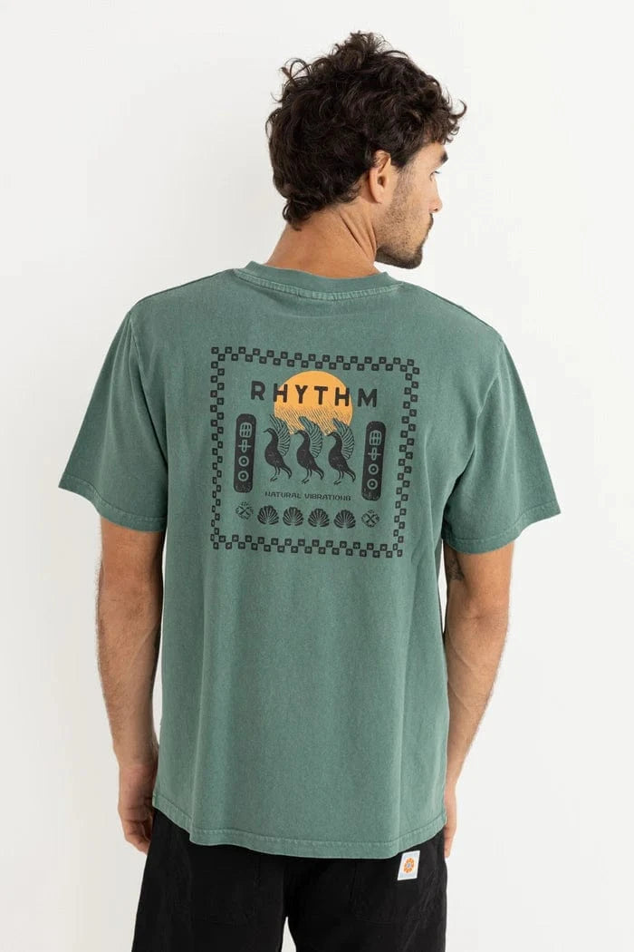 Rhythm Mens Rhythm Natural Vibrations Vintage SS T-Shirt - Vintage Green Rhythm Natural Vibrations Vintage SS T-Shirt - Vintage Green Splash Swimwear Mens