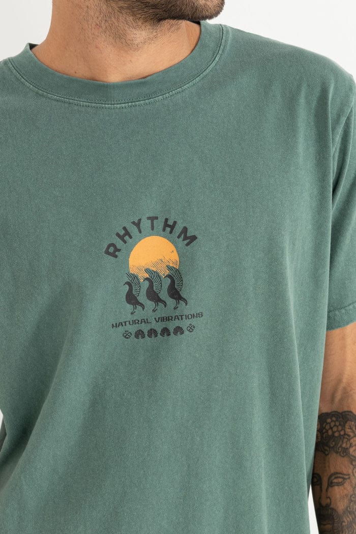 Rhythm Mens Rhythm Natural Vibrations Vintage SS T-Shirt - Vintage Green Rhythm Natural Vibrations Vintage SS T-Shirt - Vintage Green Splash Swimwear Mens