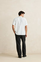 Rhythm Mens Rhythm Novelty Stripe SS Shirt - White Rhythm Novelty Stripe SS Shirt - White Splash Swimwear Mens Shirt