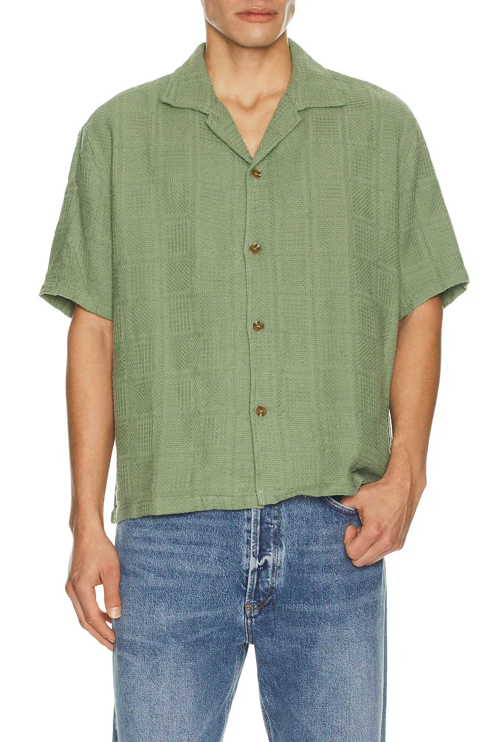 Rhythm Mens Rhythm Oasis SS Shirt - Desert Grass Rhythm Oasis SS Shirt - Desert Grass Splash Swimwear Mens