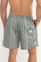 Rhythm Mens Rhythm Paisley Stripe Beach Short - Olive Rhythm Paisley Stripe Beach Short - Olive Splash Swimwear Mens