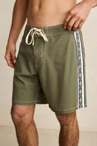 Rhythm Mens Rhythm Panel Stripe Trunk - Olive Rhythm Panel Stripe Trunk - Olive Splash Swimwear Mens Shorts