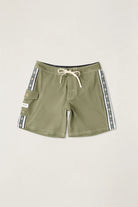 Rhythm Mens Rhythm Panel Stripe Trunk - Olive Rhythm Panel Stripe Trunk - Olive Splash Swimwear Mens Shorts