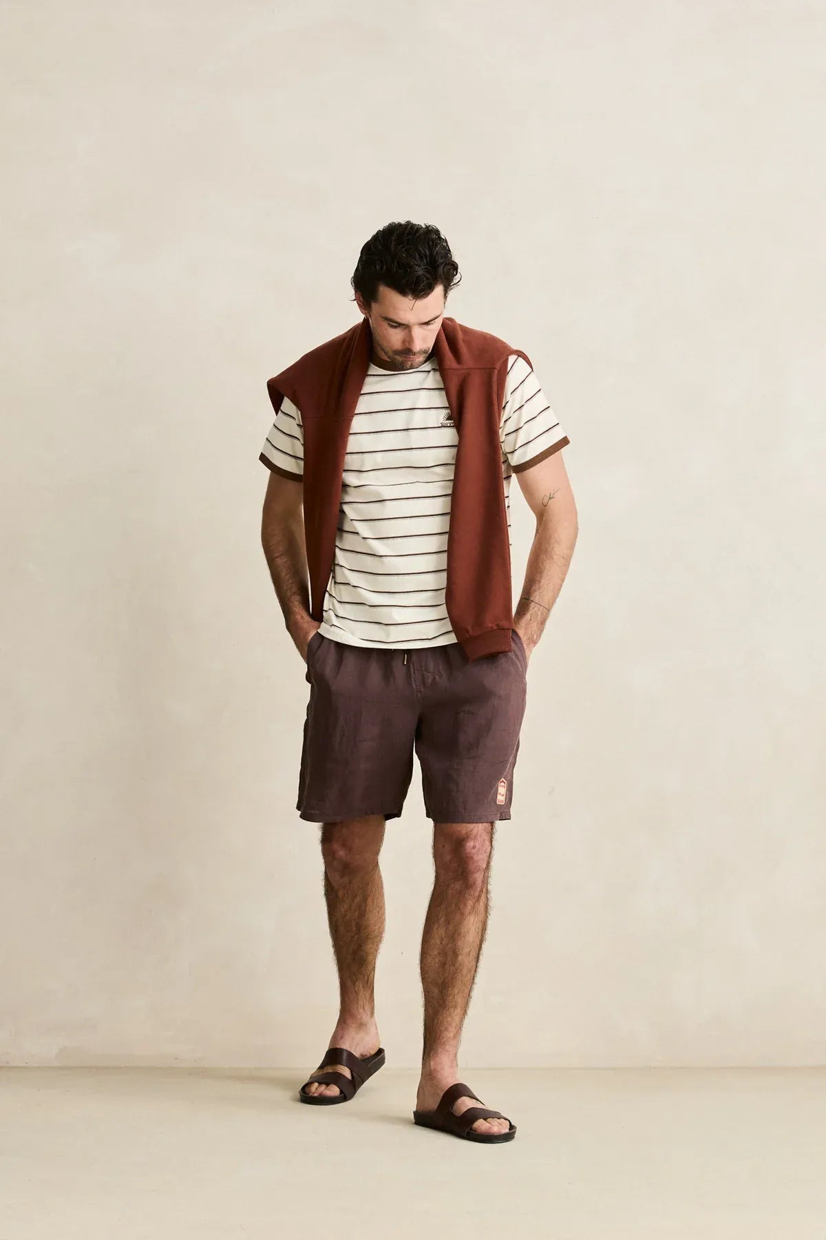 Rhythm Mens Rhythm Pressed Petal Jam - Tobacco Rhythm Pressed Petal Jam - Tobacco Splash Swimwear Mens Shorts