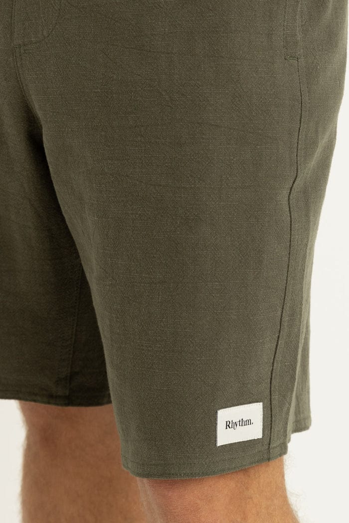 Rhythm Mens Rhythm Textured Box Jam - Olive Rhythm Textured Box Jam - Olive Splash Swimwear Mens