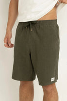 Rhythm Mens Rhythm Textured Box Jam - Olive Rhythm Textured Box Jam - Olive Splash Swimwear Mens