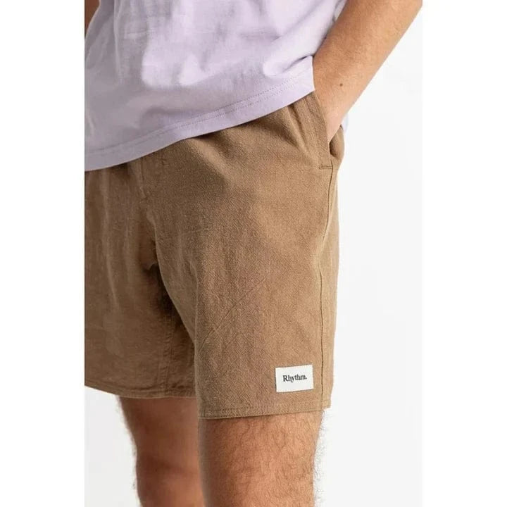 Rhythm Mens Rhythm Textured Linen Jam - Cedar Rhythm Textured Linen Jam - Cedar Splash Swimwear Mens