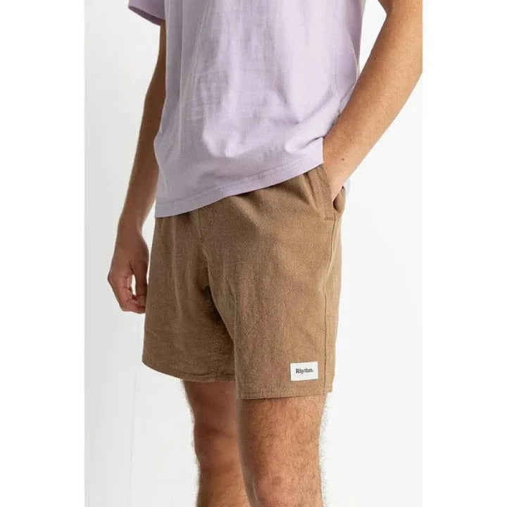 Rhythm Mens Rhythm Textured Linen Jam - Cedar Rhythm Textured Linen Jam - Cedar Splash Swimwear Mens