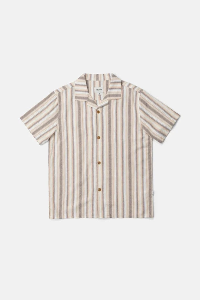 Rhythm Mens Rhythm Vacation Stripe SS Shirt - Tobacco Rhythm Vacation Stripe SS Shirt - Tobacco Splash Swimwear Mens