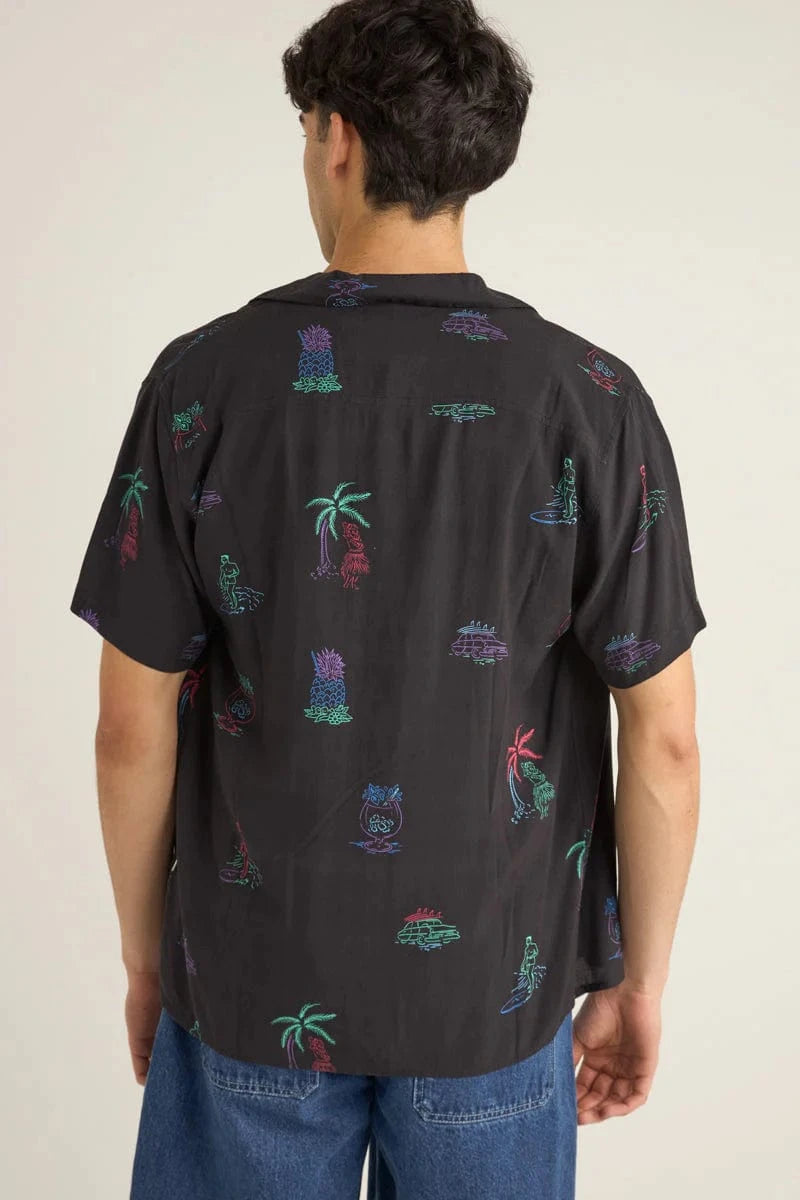 Rhythm Mens Rhythm Vibes SS Shirt - Black Rhythm Vibes SS Shirt - Black Splash Swimwear Mens