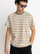 Rhythm Mens Rhythm Vintage Stripe SS T-Shirt - Natural Rhythm Vintage Stripe SS T-Shirt - Natural Splash Swimwear Mens