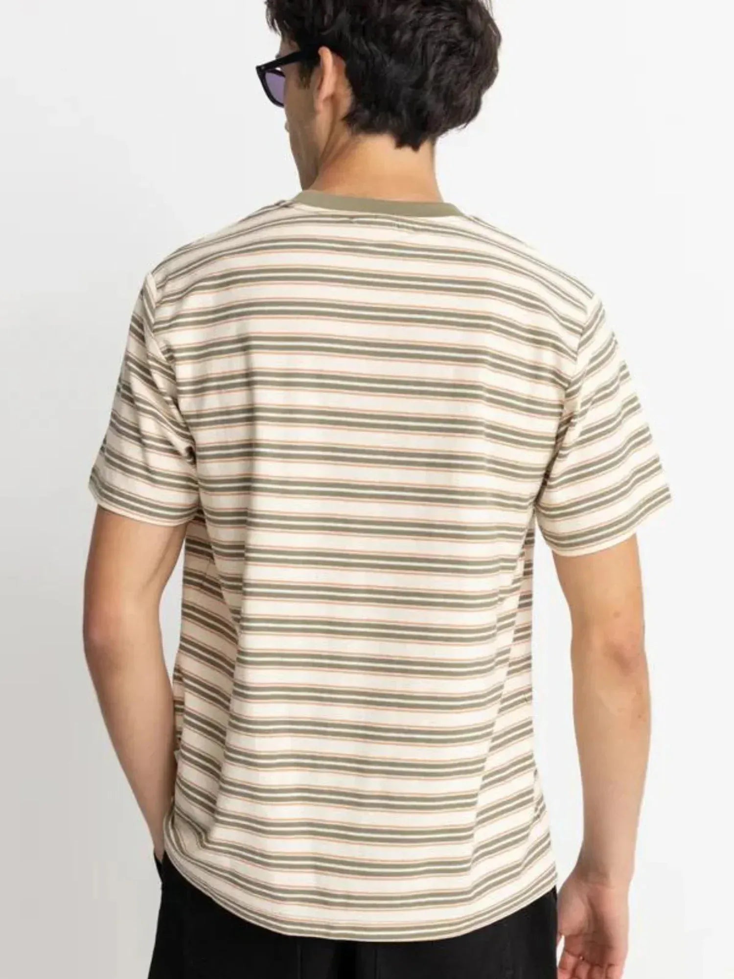Rhythm Mens Rhythm Vintage Stripe SS T-Shirt - Natural Rhythm Vintage Stripe SS T-Shirt - Natural Splash Swimwear Mens