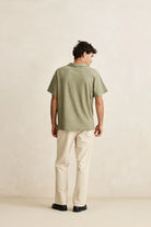 Rhythm Mens Rhythm Vintage Terry Polo - Sage Rhythm Vintage Terry Polo - Sage Splash Swimwear Mens Clothing