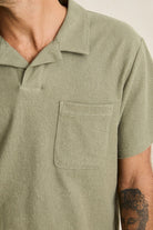 Rhythm Mens Rhythm Vintage Terry Polo - Sage Rhythm Vintage Terry Polo - Sage Splash Swimwear Mens Clothing