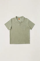 Rhythm Mens Rhythm Vintage Terry Polo - Sage Rhythm Vintage Terry Polo - Sage Splash Swimwear Mens Clothing