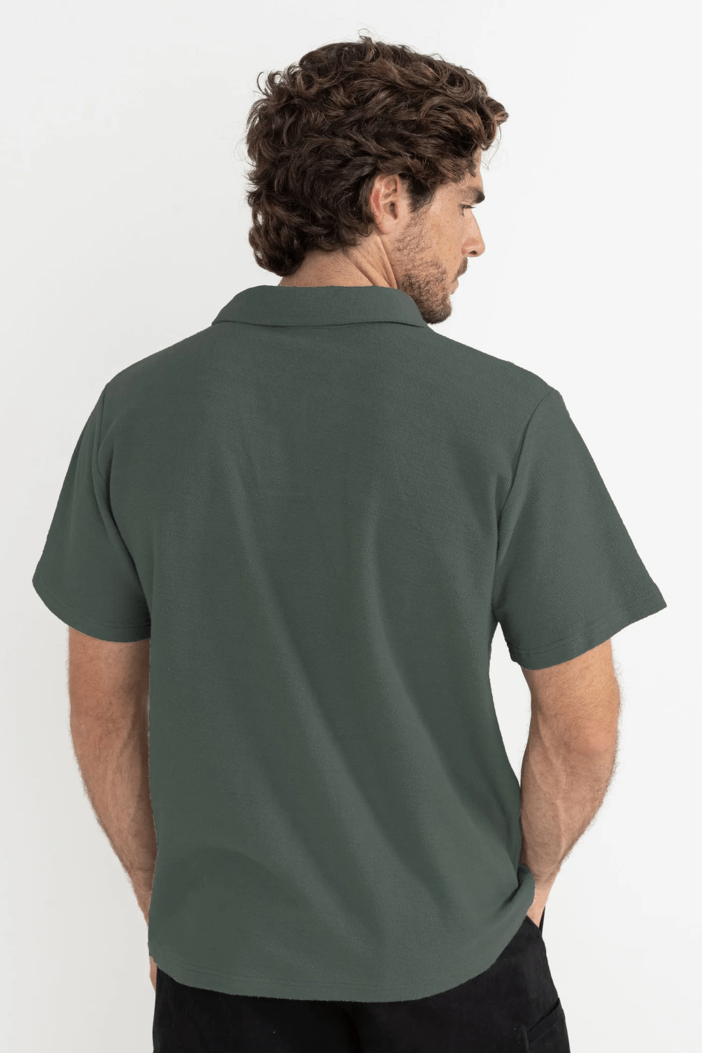 Rhythm Mens Rhythm Vintage Terry Polo - Silver Pine Rhythm Vintage Terry Polo - Silver Pine Splash Swimwear Mens