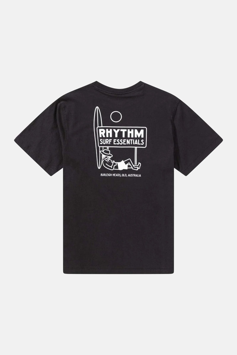 Rhythm Mens Siesta Tee - Black Rhythm Siesta Tee - Black Splash Swimwear Mens Shirt