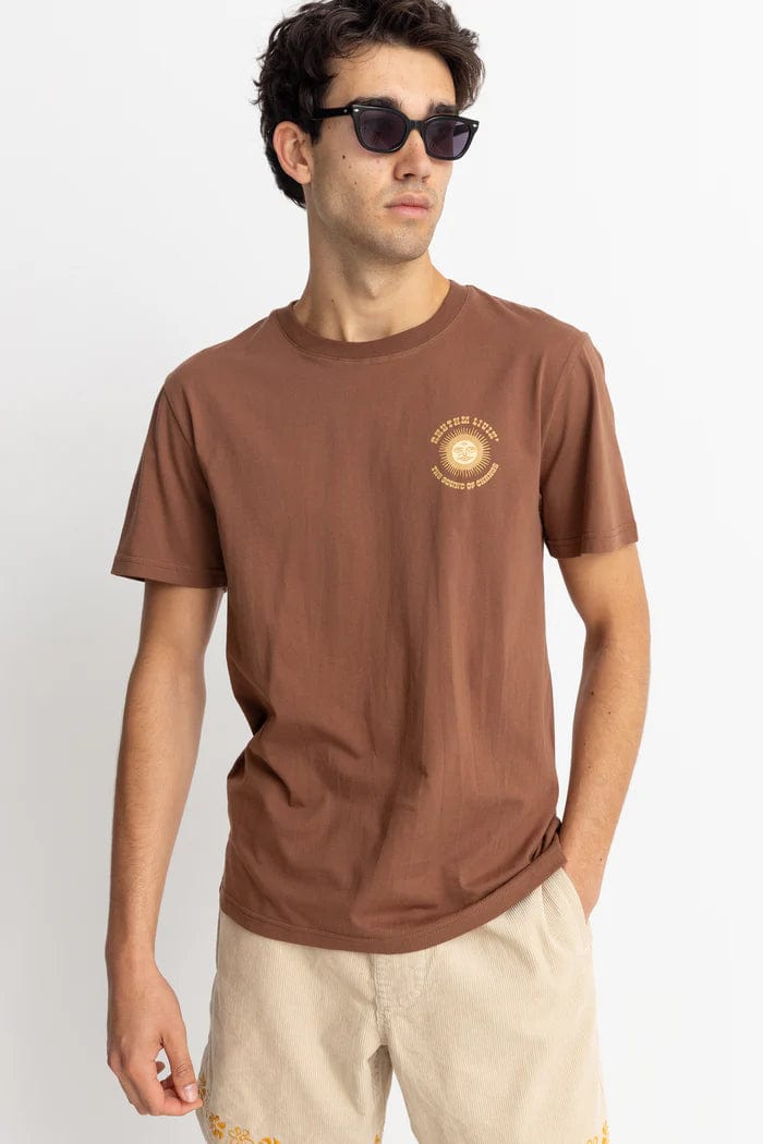 Rhythm Mens 0724M-PT03-CHO Chocolate / S Sun Life Ss T-Shirt Rhythm Sun Life Ss T-Shirt