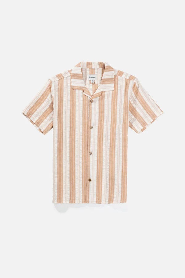 Rhythm Mens Vacation Stripe Short Sleeve Shirt - Cedar Splash Swimwear Clothing