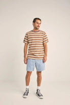 Rhythm Mens Vintage Stripe SS T-Shirt - Cedar Vintage Stripe SS T-Shirt - Cedar Splash Swimwear Mens