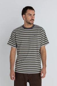 Rhythm Mens Vintage Stripe Ss T Shirt - Natural Rhythm Vintage Stripe Ss T Shirt - Natural Splash Swimwear Mens