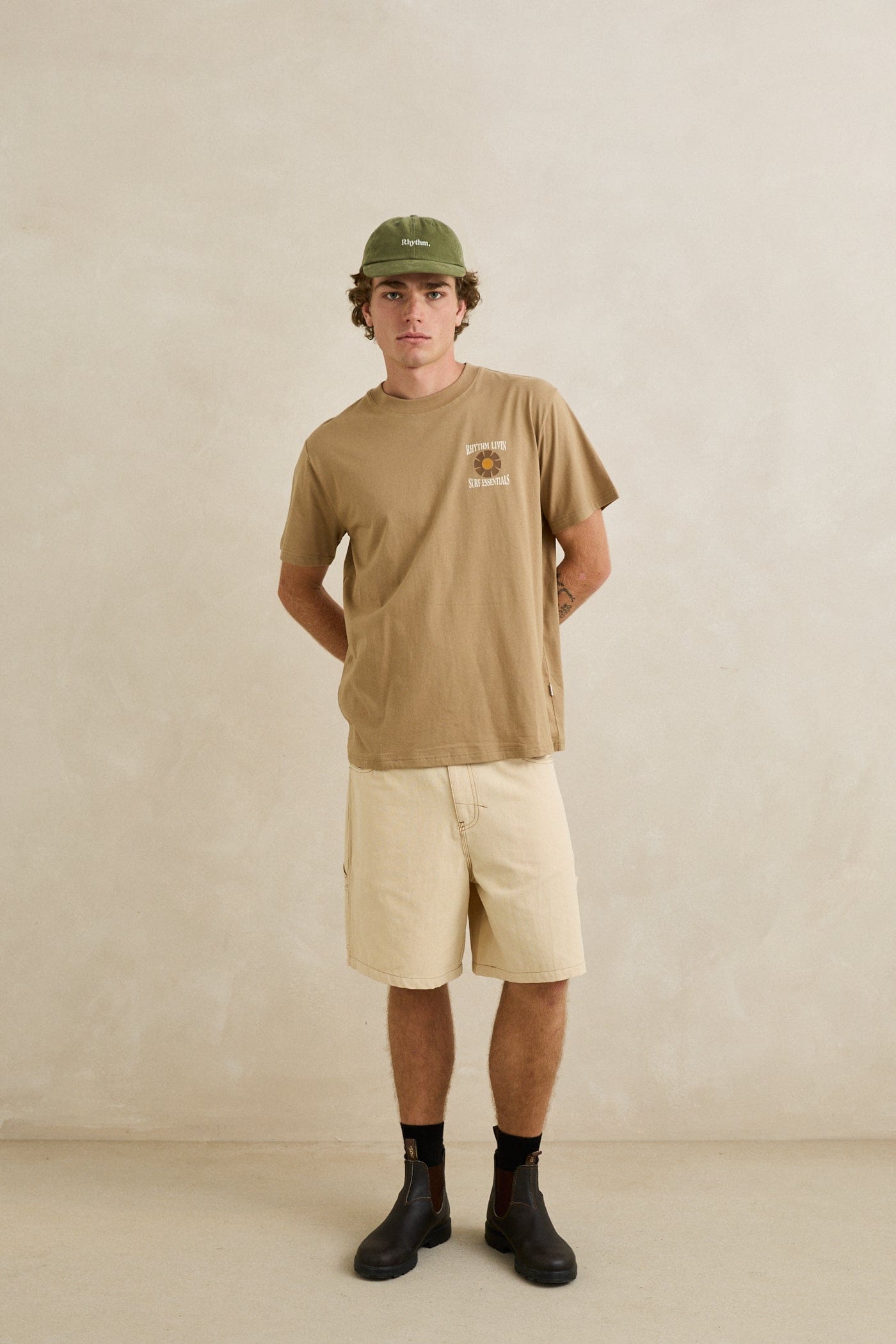Rhythm Rhythm Essential Brushed Twill Cap 0726M-HW08-DIL-O/S ESSENTIAL BRUSHED TWILL CAP | Rhythm Splash Swimwear Hats DILL / O/S