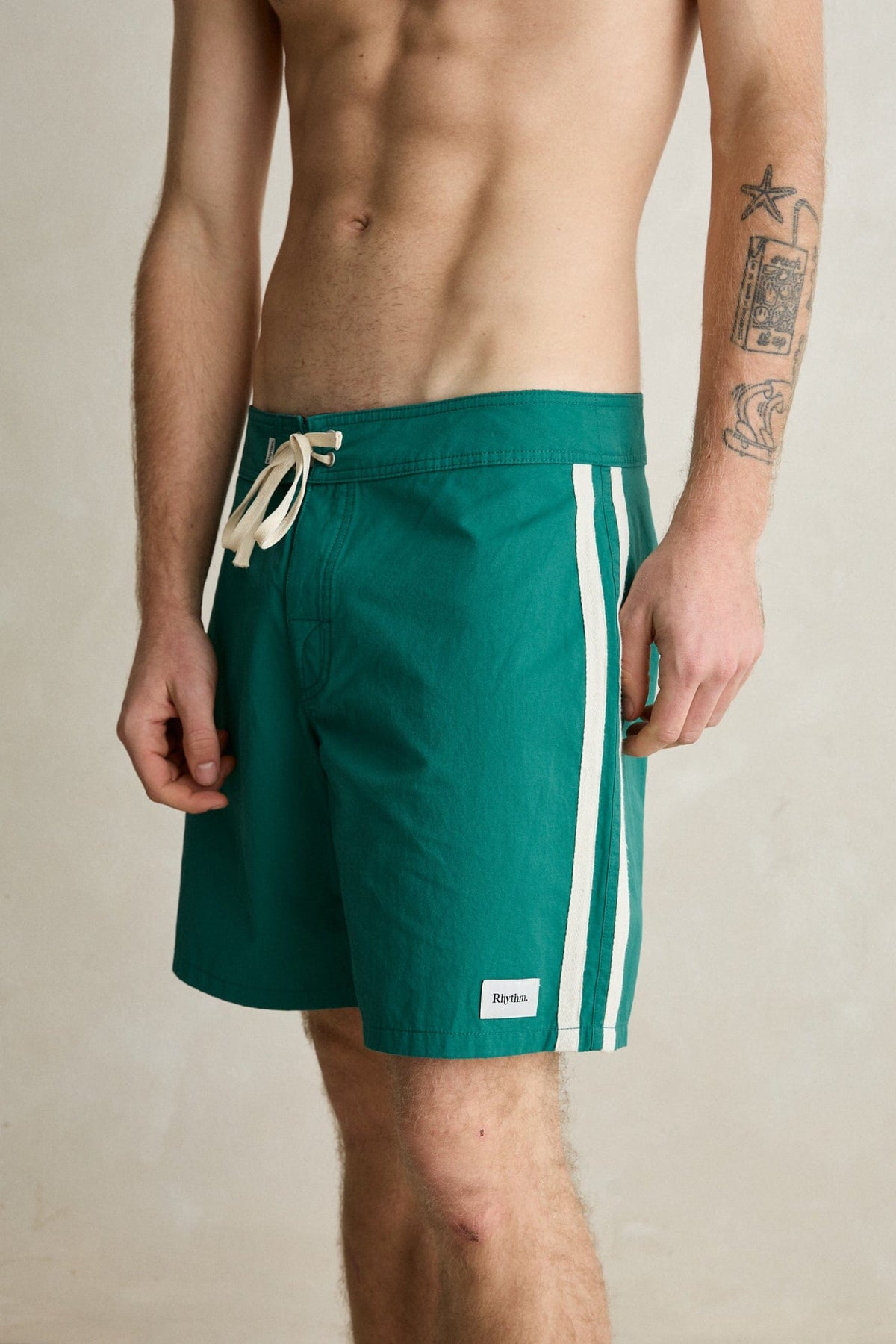 Rhythm Rhythm Heritage Trunk - Teal Rhythm Heritage Trunk - Teal Splash Swimwear Trunk