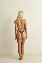 Rhythm Rhythm Tierra Contrast Slide Tri Top - Chocolate Rhythm Tierra Contrast Slide Tri Top - Chocolate Splash Swimwear Bikini Tops