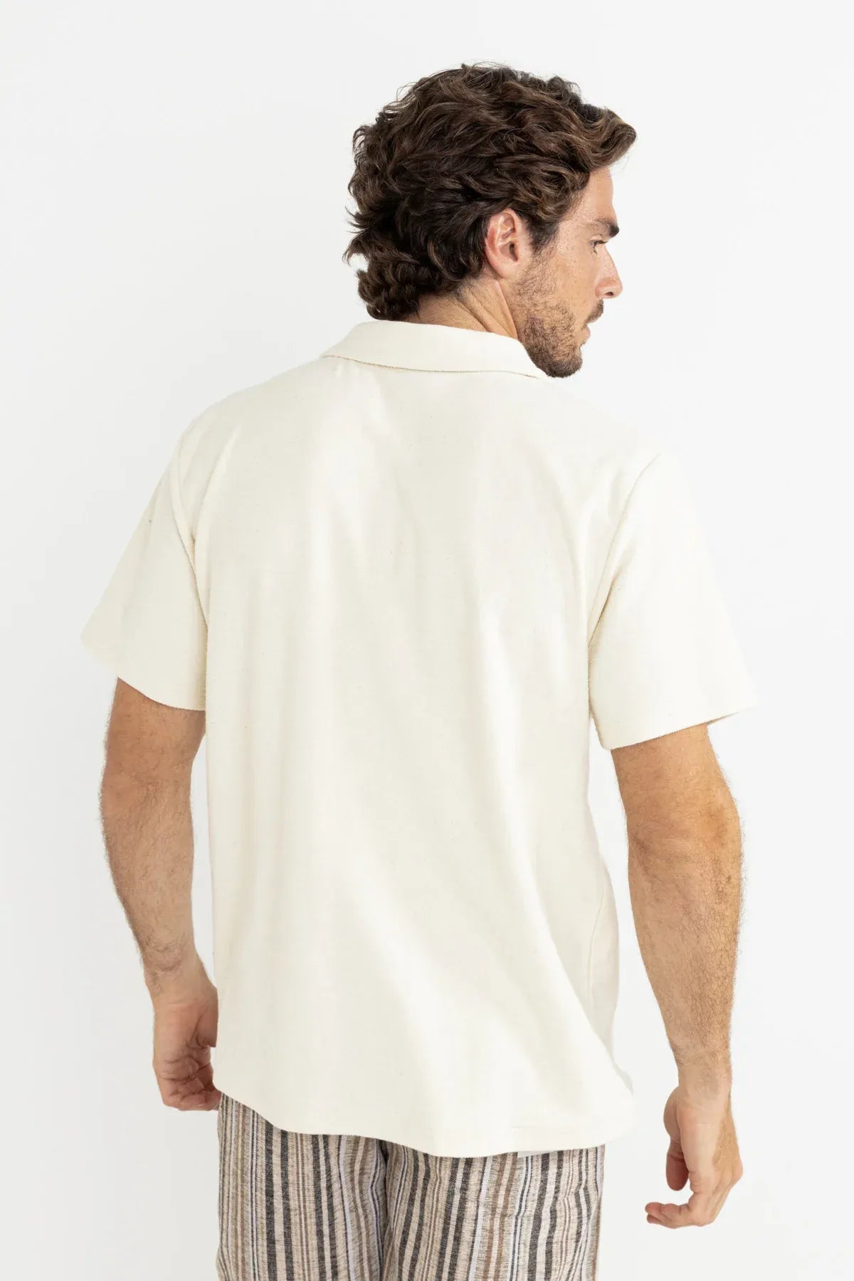 Rhythm Rhythm Vintage Terry Polo - Natural Rhythm Vintage Terry Polo - Natural Splash Swimwear Tops