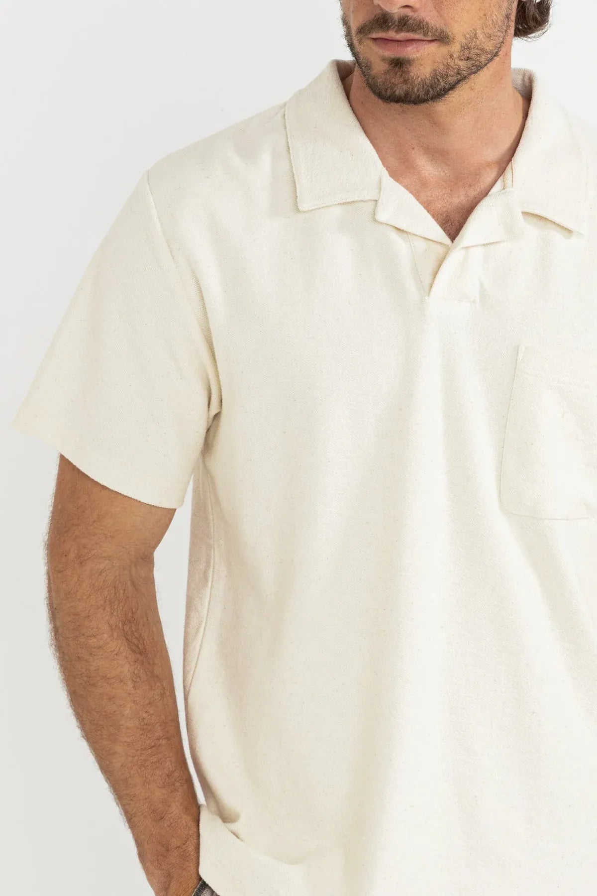 Rhythm Rhythm Vintage Terry Polo - Natural Rhythm Vintage Terry Polo - Natural Splash Swimwear Tops