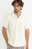 Rhythm Rhythm Vintage Terry Polo - Natural Rhythm Vintage Terry Polo - Natural Splash Swimwear Tops