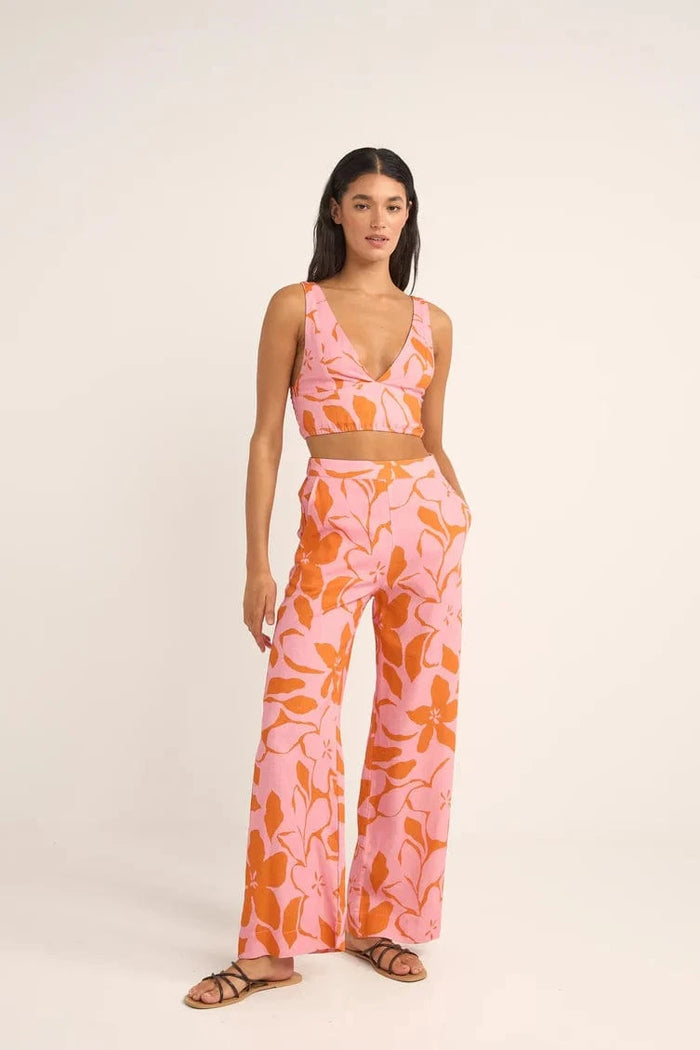 Rhythm Womens Bora Bora Wide Leg Pant - Pink Rhythm Bora Bora Wide Leg Pant - Pink Splash Swimwear Pants