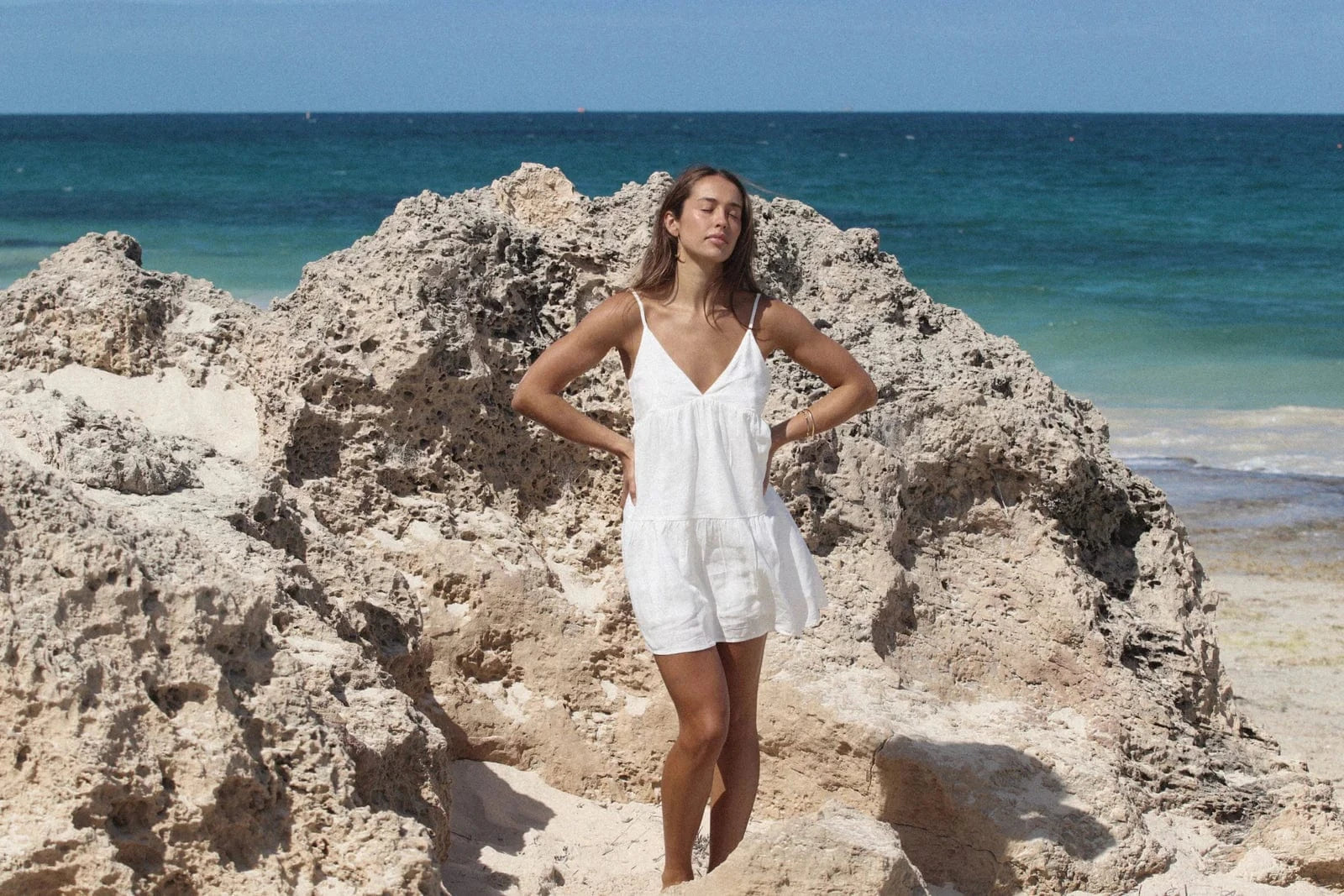 Rhythm Womens Classic Tiered Mini Dress Rhythm Classic Tiered Mini Dress - Chocolate Splash Swimwear Dresses