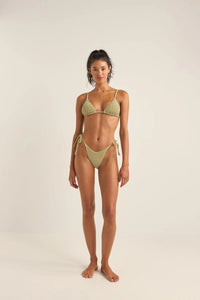 Rhythm Womens Cove Stripe Slide Tri Top - Olive Rhythm Cove Stripe Slide Tri Top - Olive Splash Swimwear