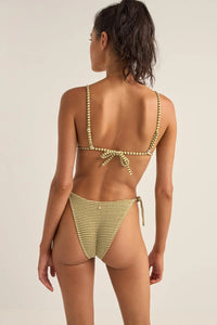 Rhythm Womens Cove Stripe Slide Tri Top - Olive Rhythm Cove Stripe Slide Tri Top - Olive Splash Swimwear