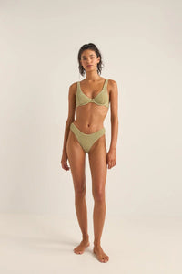 Rhythm Womens Cove Stripe Underwire Top - Olive Rhythm Cove Stripe Underwire Top - Olive Splash Swimwear