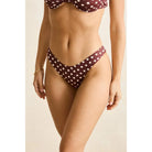 Rhythm Womens Dotti Hi Cut Bikini Pant - Cafe Dotti Hi Cut Bikini Pant - Cafe Splash Swimwear