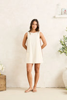 Rhythm Womens Hanalei Mini Dress - Cream Hanalei Mini Dress - Cream Splash Swimwear