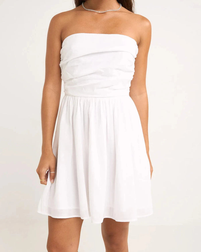 Rhythm Womens Mila Mini Dress - White Rhythm Mila Mini Dress - White Splash Swimwear