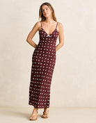 Rhythm Womens Polka Dot Bias Midi Dress - Cafe Polka Dot Bias Midi Dress - Cafe Splash Swimwear