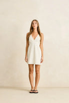 Rhythm Womens Polka Mini Dress - Cream Polka Mini Dress - Cream Splash Swimwear