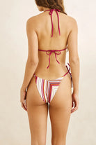 Rhythm Womens Rhythm Ace Stripe Tie Side Hi Cut Pant - Plum Rhythm Ace Stripe Tie Side Hi Cut Pant - Plum Splash Swimwear Bikini Bottoms