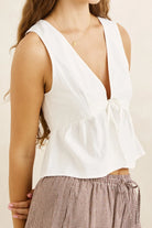 Rhythm Womens Rhythm Annabelle Lace Trim Babydoll Top - White Rhythm Annabelle Lace Trim Babydoll Top - White Splash Swimwear Clothing Top