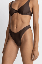 Rhythm Womens Rhythm Classic Hi Cut Pant- Chocolate Rhythm Classic Hi Cut Pant- Chocolate Splash Swimwear Dresses