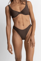 Rhythm Womens Rhythm Classic Hi Cut Pant- Chocolate Rhythm Classic Hi Cut Pant- Chocolate Splash Swimwear Dresses