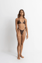 Rhythm Womens Rhythm Classic Slide Tri Top- Chocolate Rhythm Classic Slide Tri Top- Chocolate Splash Swimwear Dresses