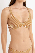Rhythm Womens Rhythm Cove Stripe Underwire Top - Caramel Rhythm Cove Stripe Underwire Top - Caramel Splash Swimwear Bikini Tops