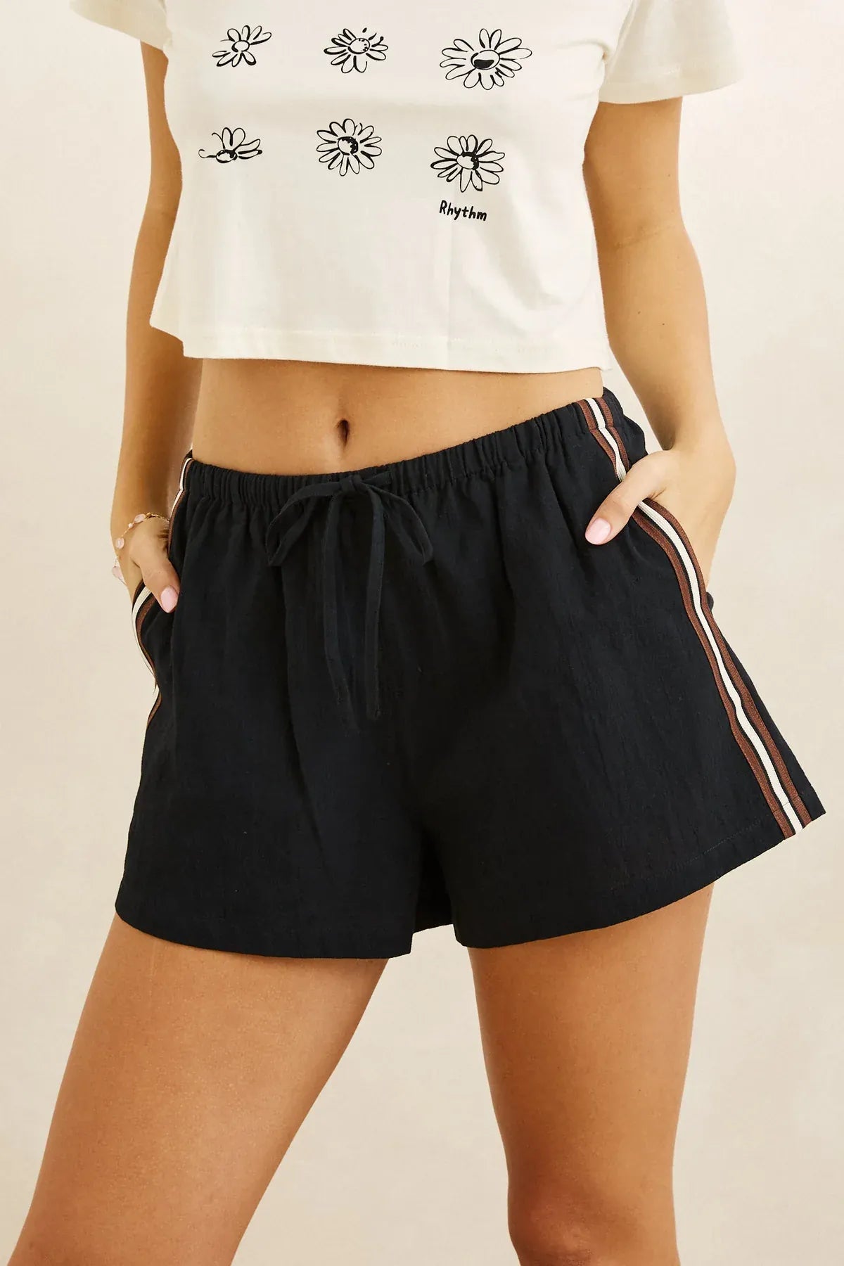 Rhythm Womens Rhythm Isadora Short - Black Rhythm Isadora Short - Black Splash Swimwear Shorts