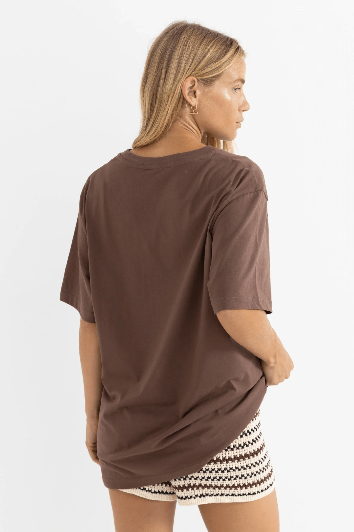 Rhythm Womens Rhythm Kai Oversized T-Shirt - Chocolate Rhythm Kai Oversized T-Shirt - Chocolate Splash Swimwear